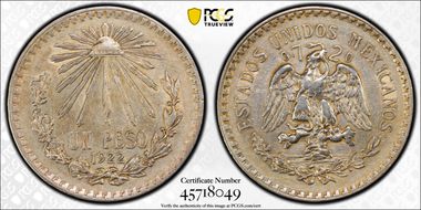 1922-M Peso KM-455  Ag N1