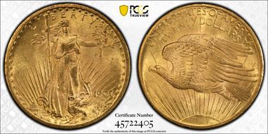 1907 $20 Saint-Gaudens MS64