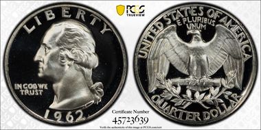 1962 25C PR68DCAM