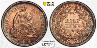 1872-S H10C Mintmark Above Bow MS63