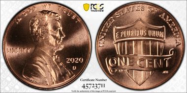 2020-D 1C Shield MS67RD