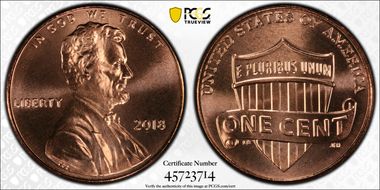 2018 1C Shield MS67RD