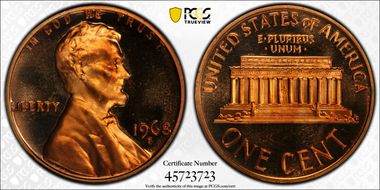 1968-S 1C PR68DCAM