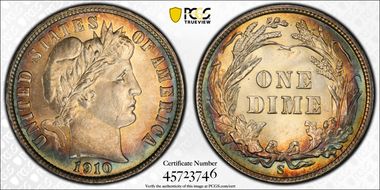 1910-S 10C MS65+