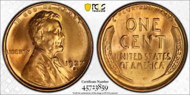 1937-S 1C MS67+ RD