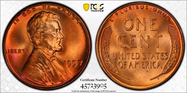 1957 1C MS67+ RD