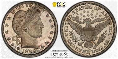 1899-O 25C MS64PL