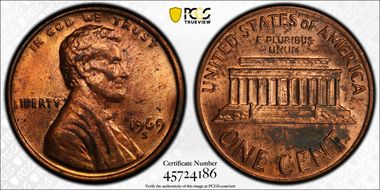 1969-S 1C Doubled Die Obverse MS63RB