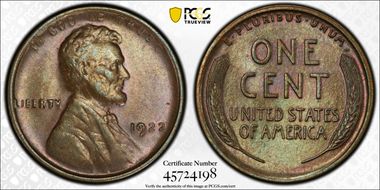 1922 No D 1C Strong Reverse MS64BN