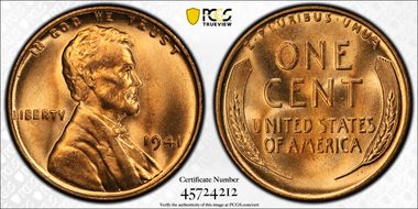 1941 1C Doubled Die Obverse MS66RD