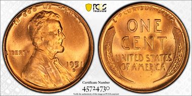 1951-D 1C MS66RD