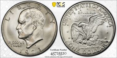 1973-S $1 Silver MS69