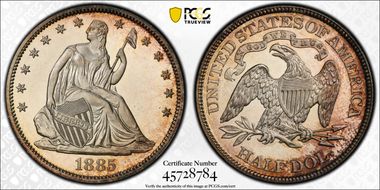 1885 50C PR65CAM
