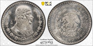 1960-Mo Peso KM-459 MS66