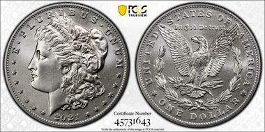 2021 $1 Morgan Dollar 100th Anniversary MS70