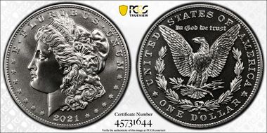 2021-D $1 Morgan Dollar 100th Anniversary MS70