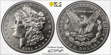 2021-S $1 Morgan Dollar 100th Anniversary MS70