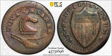 1787 NJ 1/2P Bulbous Nose, Maris 43-d VF20BN