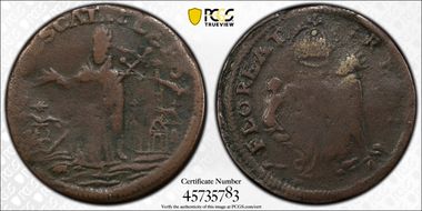 1670s NJ 1/4P Saint Patrick, Martin 2c.1-NR.1 VG10BN