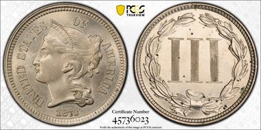 1873 10C No Arrows, Closed 3 MS64