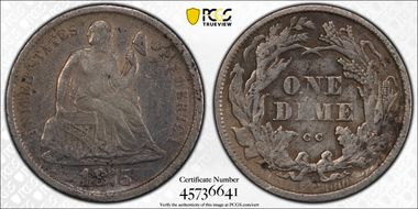 1875-CC 10C Mintmark Above Bow N1