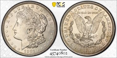 1921 $1 Morgan MS64