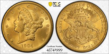 1904 $20 MS65
