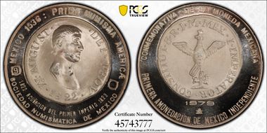 1979-Mo Medal Numismatic Society Ag 1822 8 Real SP66