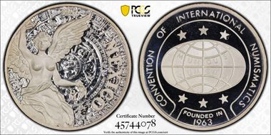 1986-Mo Medal Convention of International Numismatics Ag PR69DCAM