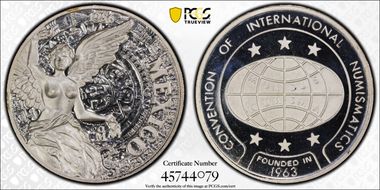 1986-Mo Medal Convention of International Numismatics Ag PR68DCAM
