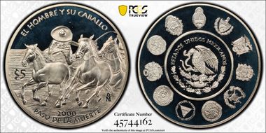 2000-Mo 5 Peso Paso de la Muerte PR69DCAM