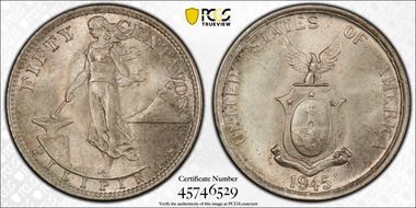 1945-S 50C MS66