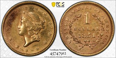 1851 G$1 AU53