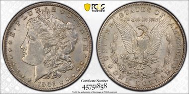 1901-O $1 AU58