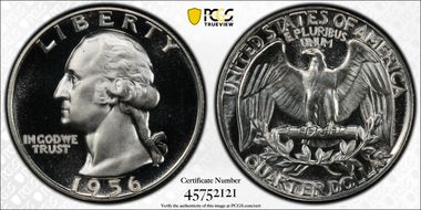 1956 25C PR67+ 