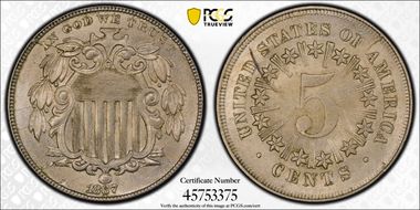 1867 5C Rays MS62