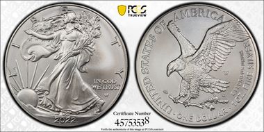 2022-W $1 Burnished Silver Eagle SP70
