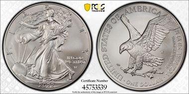 2022-W $1 Burnished Silver Eagle SP70