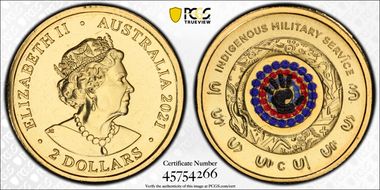 2021-C $2 Indigenous Military Service Colorized MS68