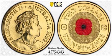 2022-C $2 Remembrance Day Colorized MS68
