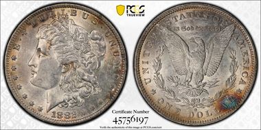 1882-O/S $1 Strong AU58