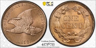 1858 1C Small Letters MS66