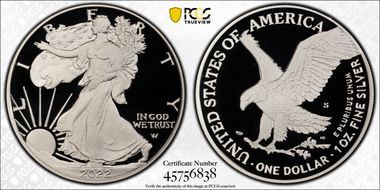 2022-S $1 Silver Eagle PR70DCAM