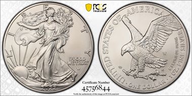 2022-W $1 Burnished Silver Eagle SP69