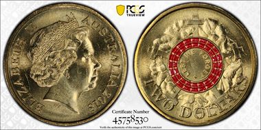 2018 $2 Lest We Forget - War Graves 30th Ann. $2 Coin Colorized MS66