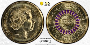 2018 $2 Queen's Coronation Colorized 30th Ann. $2 Coin MS68