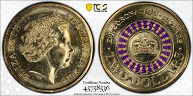 2018 $2 Queen's Coronation Colorized 30th Ann. $2 Coin MS68