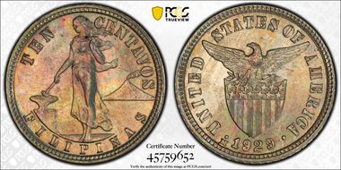 1929-M 10C Allen-8.17a RPD MS65