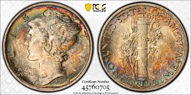 1945-S 10C Micro S MS64