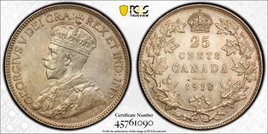 1918 25C MS62